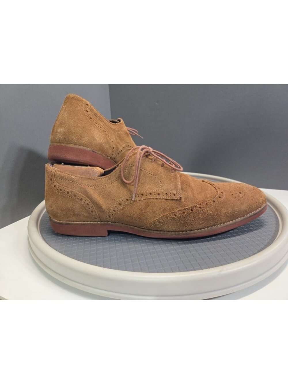 Red Tape Mens 13 Brown Suede Wingtip Oxford Dress Shoes K50391